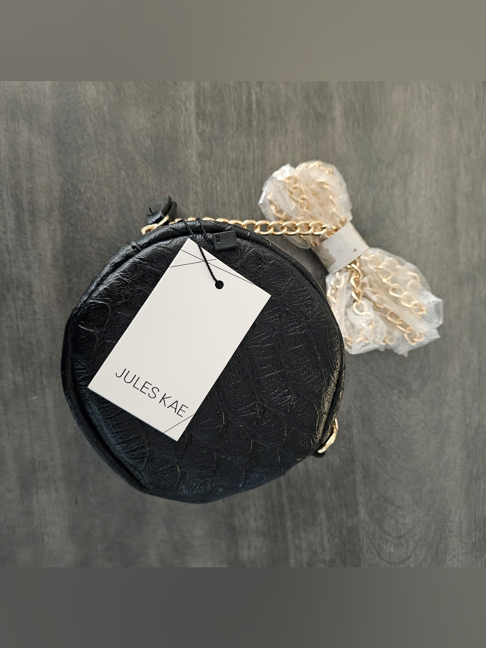 Jules Kae Black Round Crossbody Bag NWT